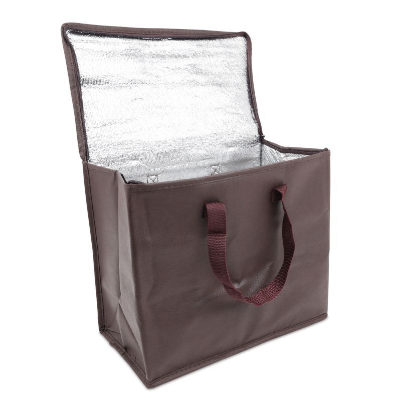 Non-woven Koeltas met rits FFP 36+20x30cm Bruin (per stuk)