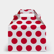 Rouge Dots Box Wit-Rood bal 25 st/ds  6x4x4"