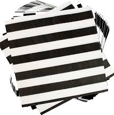 Napkins 3-Ply 24x24cm Black & White (50st/pak)