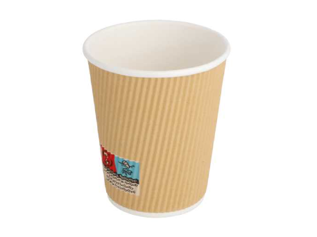 Hot Cup 8oz Coffee Ripple Brown Kraft 25pcs/pk