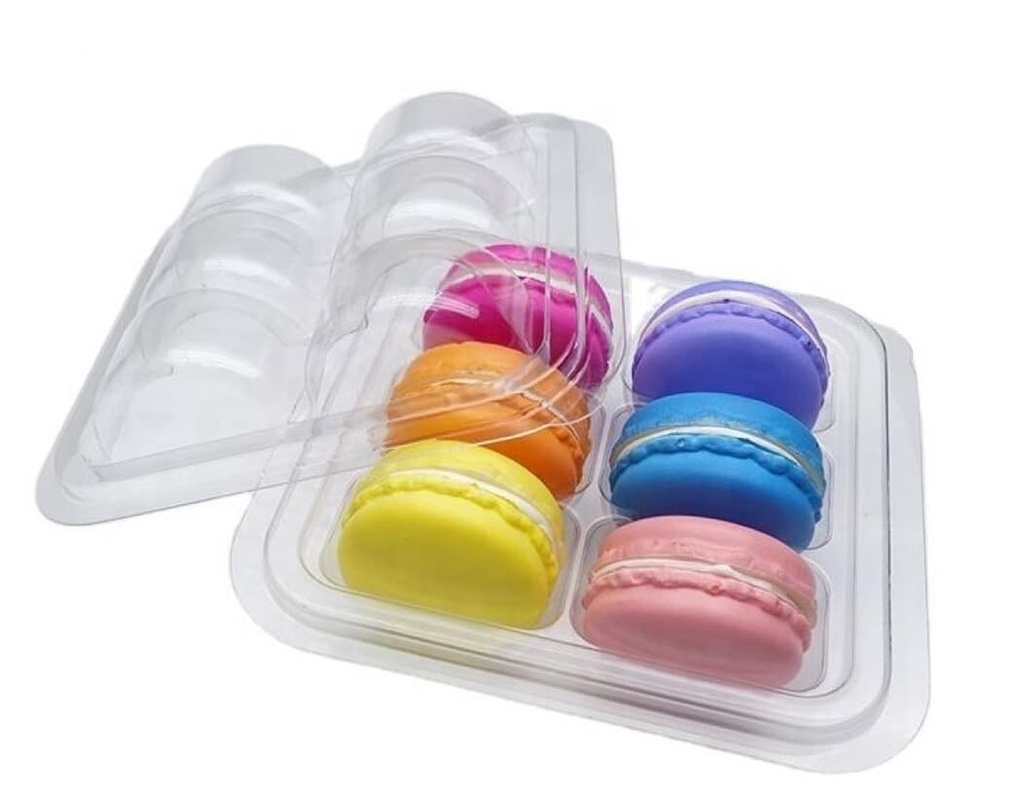 Blisters 6 Macarons 13,5x12,7x5cm Clear PET (25st/pk)