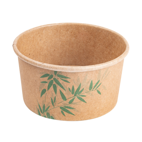 Ice cream cups "feel green" brown kraft 160ml (5.4 oz) (50st/sleeve)