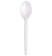 Plastic Lepel / spoon 165mm wit 20/pk