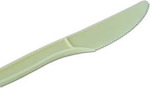 Knife Medium Weight Natural Corn ( NatCorn ) Starch 100% PLA Compostable 100pcs