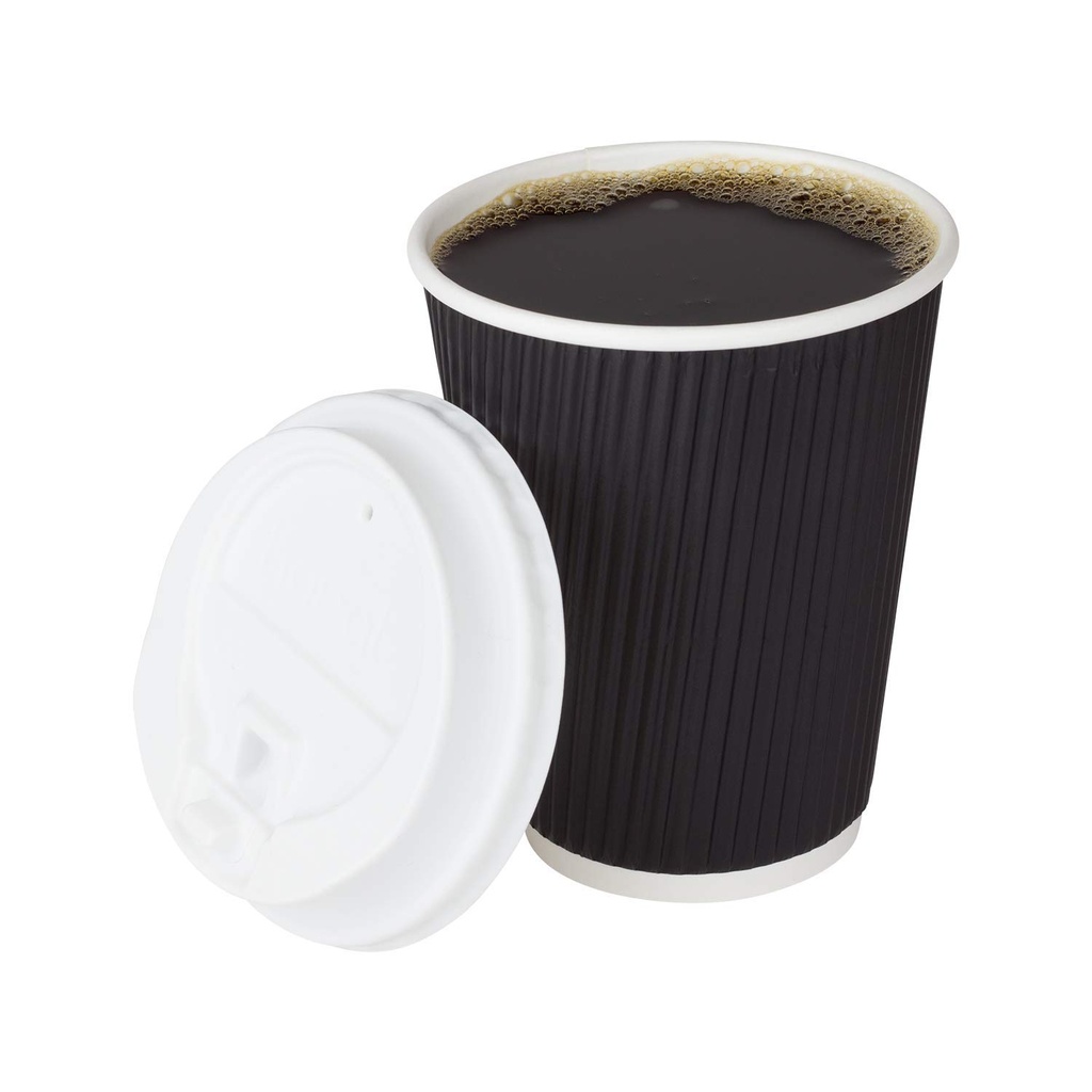 Hot Cup 12oz Coffee Ripple Black (25pcs/pk)