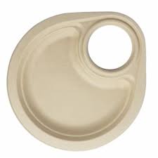 9" Party Plate with cup holder Molded Fiber 100% Compostable (50pcs/pk)