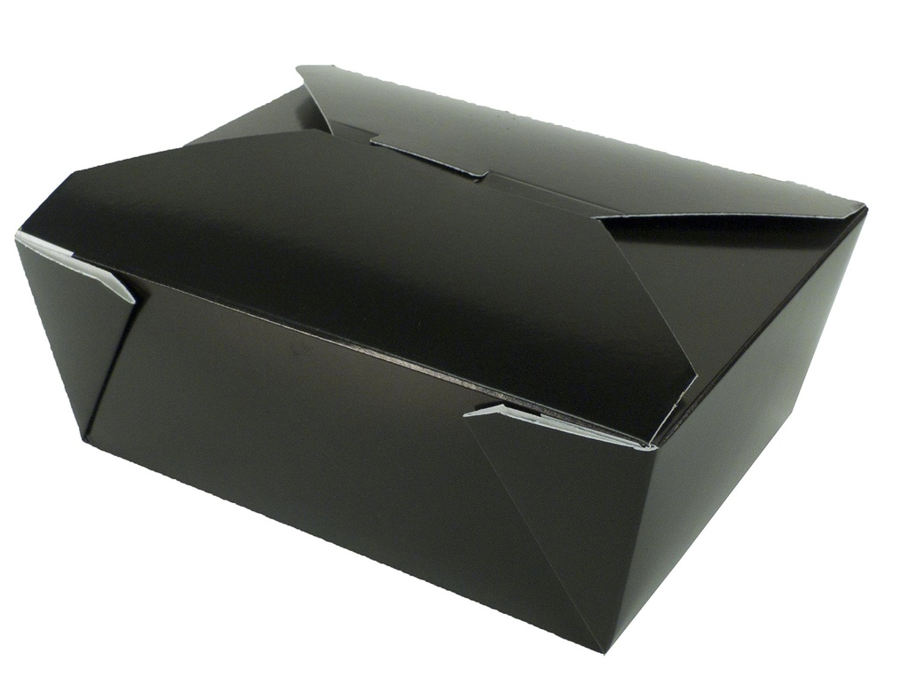 One Box #8 Black Container 6.75x5.5x2.5" Fold Top (40st/pak)