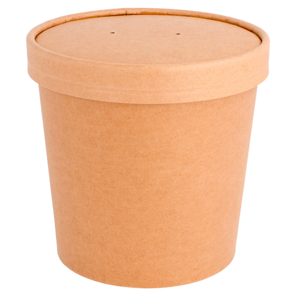 SOUP Container + LID Natural Kraft 720ml (26 oz.) 250pcs/cs  dia=116mm/93mmx110mm