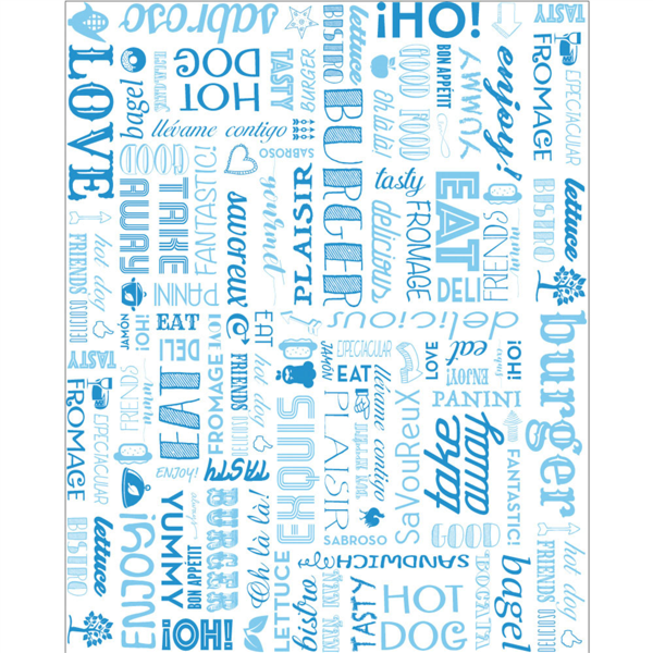 Greaseproof wrapping paper "Parole" 28x34cm Blue (1000st/pak)