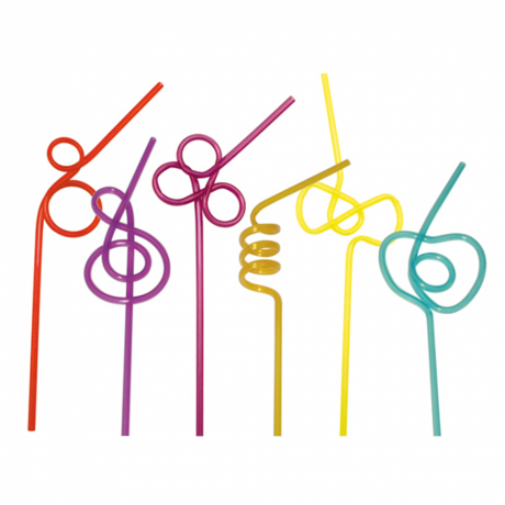 Crazy Fun Straws 27cm Assorted 50pcs/pk