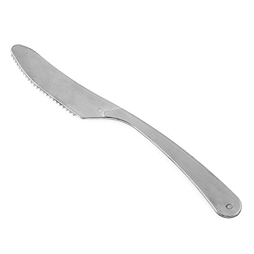 Bestek mes / Knife metal look 19,6cm Silver 25pc/pk