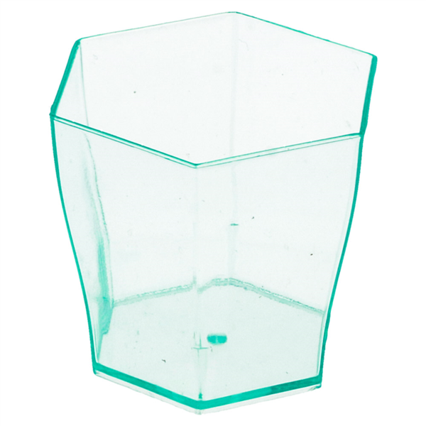 Amuse - Hexagonal cup 4,7x4,6cm Sea Green PS 24/pk