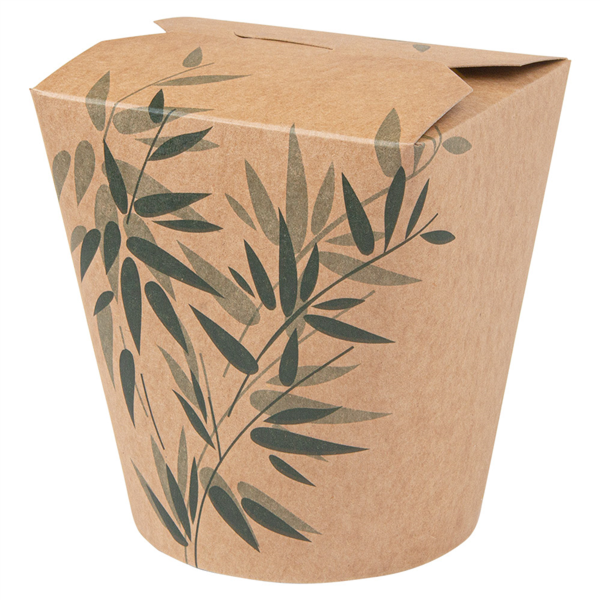 Smart Serve /  Noodle Box "Feel Green" 960ml (32oz.) Kraft 9x10,8(h)cm 50st/pk