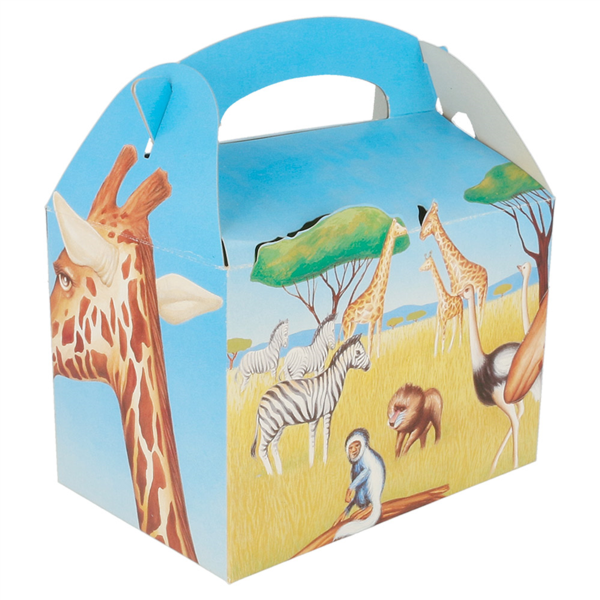 Gable Box - Children Box - Design "Savanna" 17x16x10cm 50pcs/pk