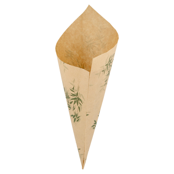 Puntzakken K21 (29,5x21cm)/ paper Cones 250G - "Feel Green" 70GSm Natural Greaseproof parch 250/pk