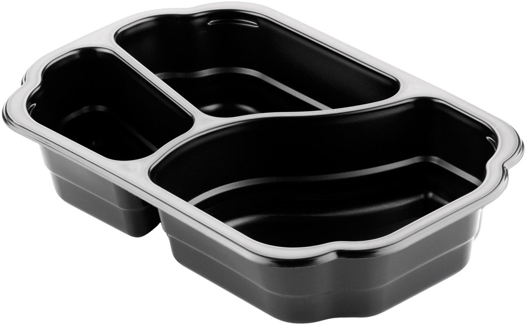 Tray Duni 3 comp Take Away PP Black 250x159x48mm 1x246st