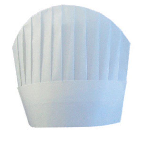 Koksmuts / Chef's Toque "Continental Round Top" 23cm White Airlaid (10pcs/pack)