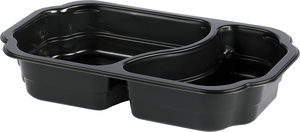 Tray Duni 2 comp. Take Away PP black 250x159x45mm 246/cs