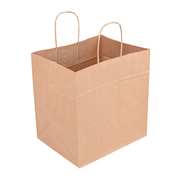 SOS Bag with handles Traiteur 26+20x27cm Natural Kraft 90GSM (250st/doos)