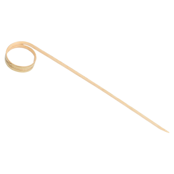 Prikkers bamboe met krul/spiral 120mm (100st/pak)