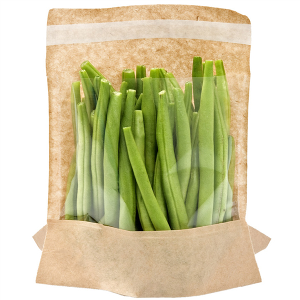 Bag with base and window self-sealing 14x16/12x3cm Natural Kraft (100st/pak)