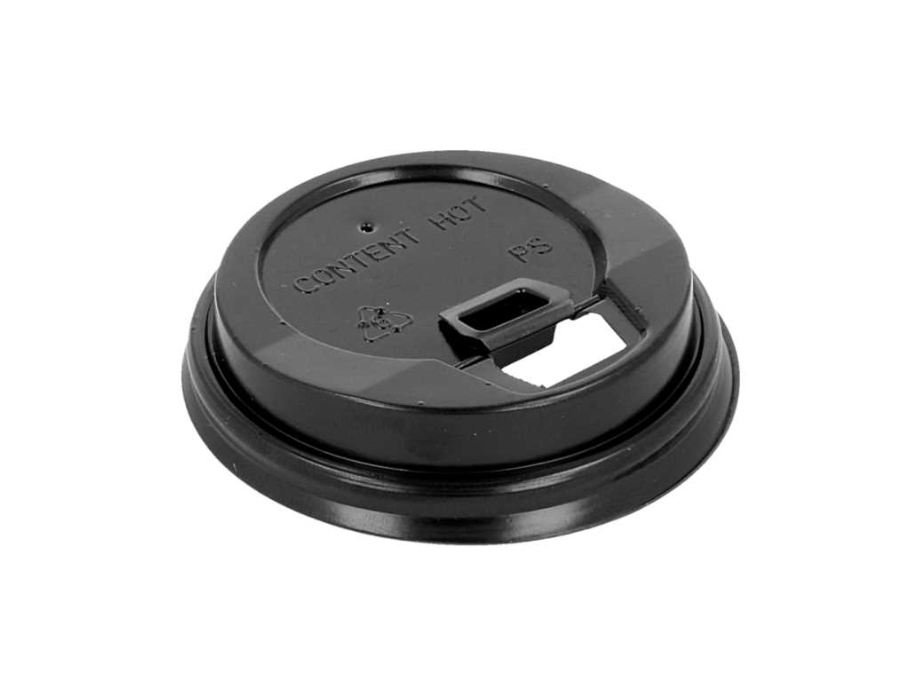Coffee cup lid Zwart PS voor 120ml (100st/pak)