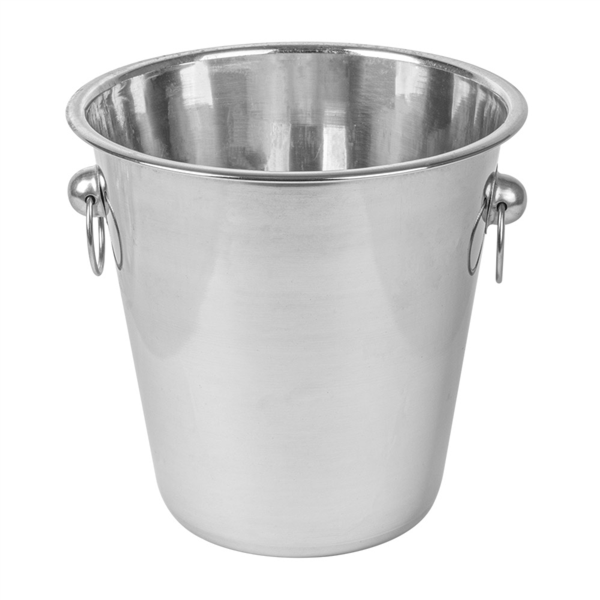 Champagne Bucket with Handles 21x21cm Silver Stainless Steel (per stuk)