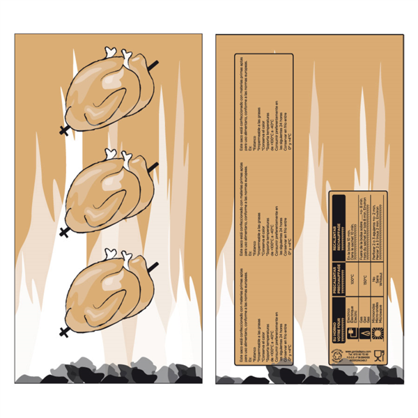 Kraft+PP Bag for Roast Chicken (Kipzak) 18+6x35cm (100st/pak)