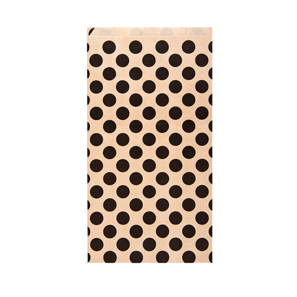 Fournituren zak / Vlakke zak Polka Dots 19+8x35cm 60gr (250st/pak)