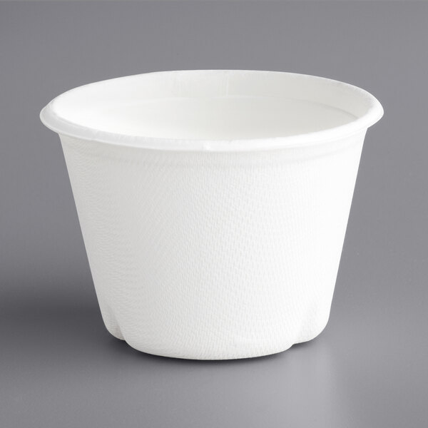 Bagasse dressing/portion cup Wit 85ml (3 oz) (10x150st/doos)