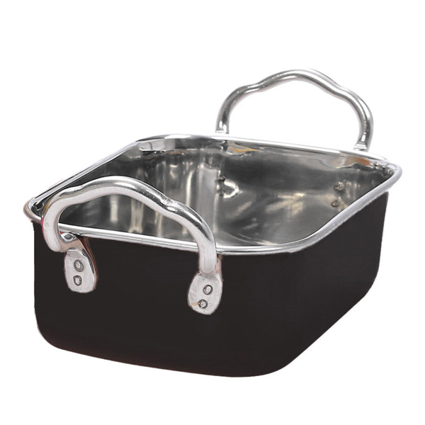Mini Pan w/handles  14x9,5x4,5 Black Stainless Steel per pc