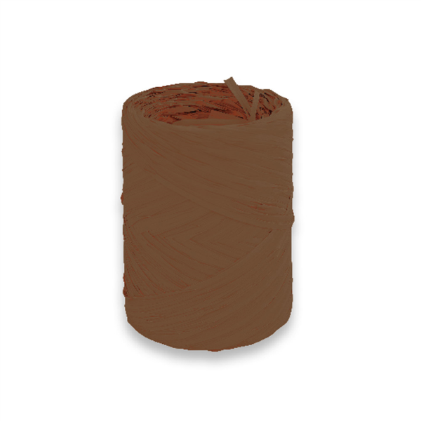 Raffia op rol Chocolate 12,5mm x 100mtr (per rol)