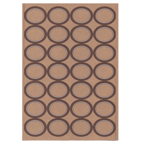 100 sheets Din A4 28 oval labels 4,5x3,6cm Kraft paper
