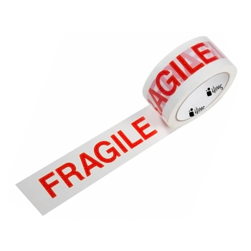 Tape FRAGILE Printed White - Red 2"x110 Yds per roll