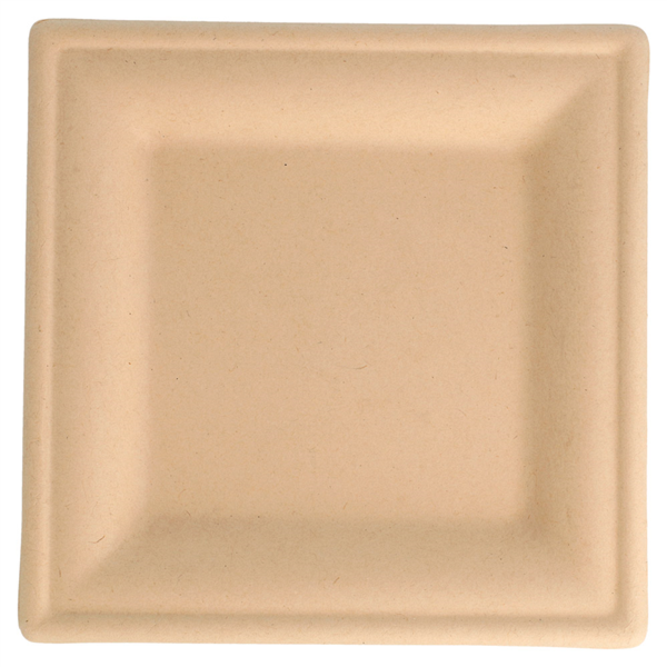 Bord vierkant 16cm (Bagasse / Kraft) 50st/pak