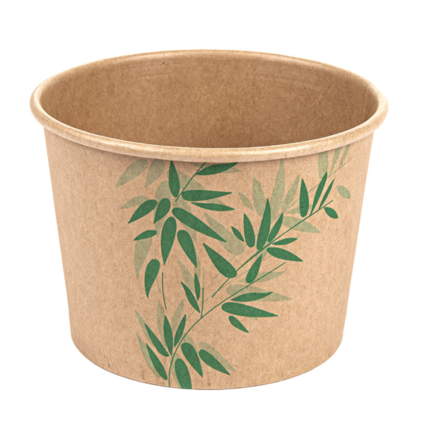 Tubs "Feel Green" 500ml 11x8,2cm Brown Kraft (50st/pak)
