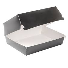 Lunchbox 22,5x18x9cm Black cardboard (50st/pak)