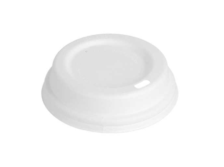Lids for Coffee cups 240ml "Bionic" white bagasse (50st/pak)