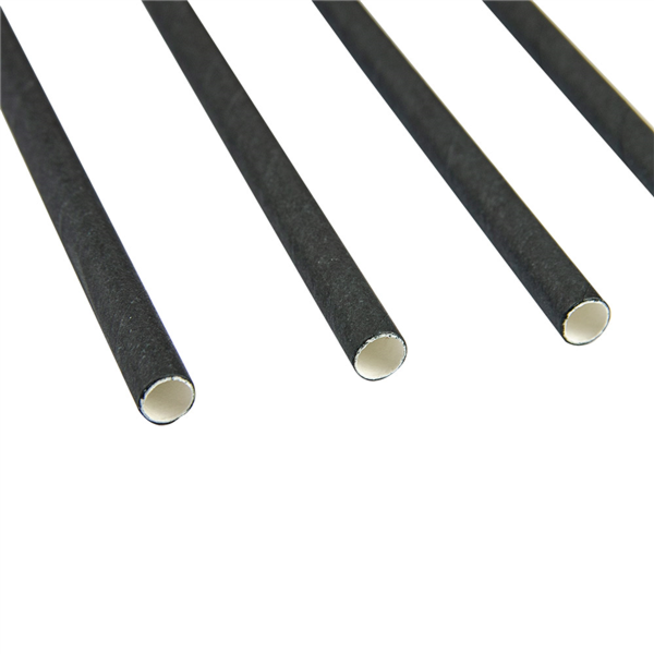 Paper straws / Papieren rietjes Black / Zwart 0,60x20cm unwrapped (250st/pak)