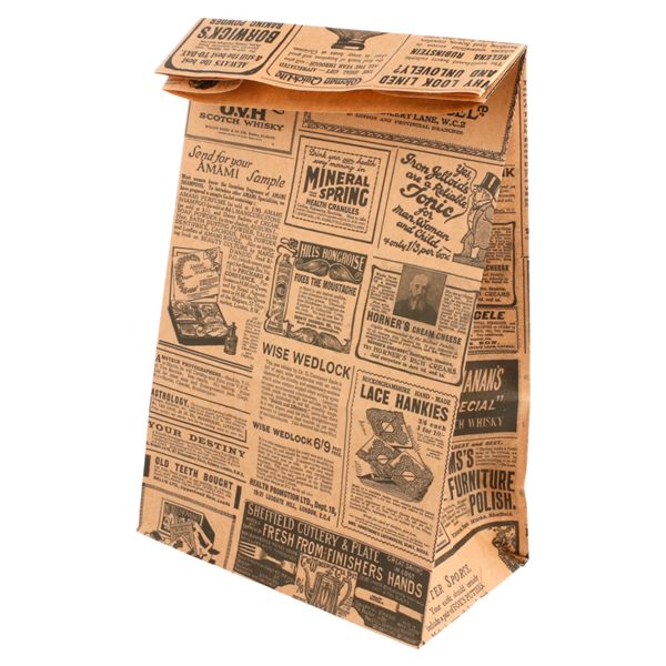 SOS Bags without handles "Times" 80GSM 14+8x24cm Natural Kraft (1000st/doos)