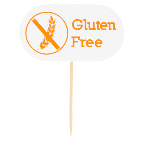 "Gluten Free" markers 8cm White Wood (100st/pak)