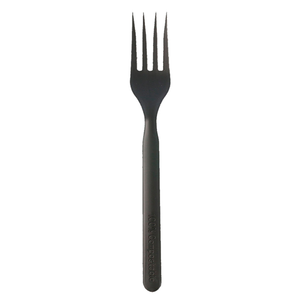 Vork / Fork BLACK Bio-degradable CPLA 17cm / 50/pk