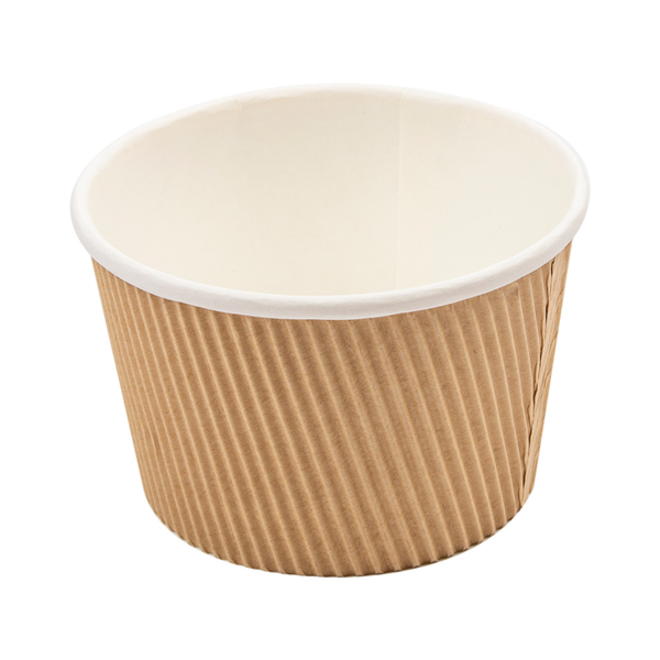 Ripple cups Double Wall 500ml Brown Cardboard (25st/pak)