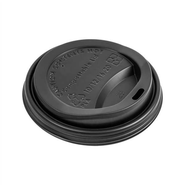 Lids for cups 360ml "biodegradable" Black CPLA (50st/pak)