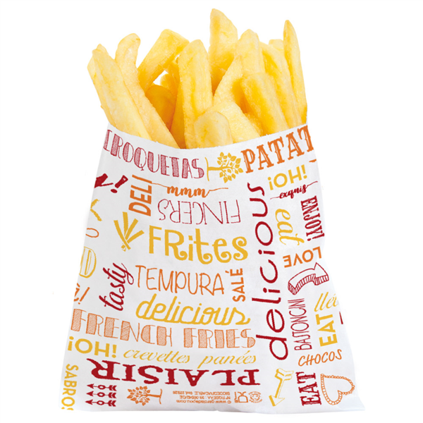 Chip greaseproof bags "Parole" 12x12cm White (1000st/pak)