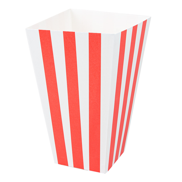 Popcorn container The Pack 11x8x20,5cm (rood wit gestreept) 100st/pak