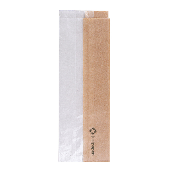 Sandwich bags with Eco Window "Corner window) 9+5,5x26cm Natural Kraft (250st/pak)