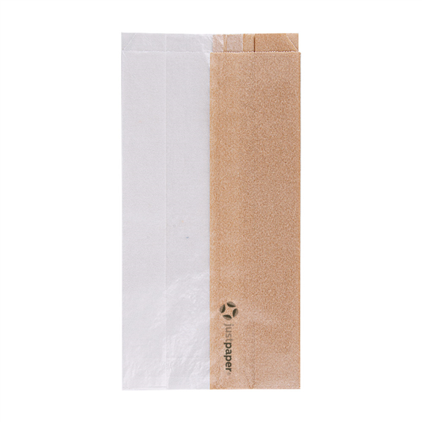 Sandwich Bags with Eco Corner Window 12+6x23cm Natural Kraft (250st/pak)