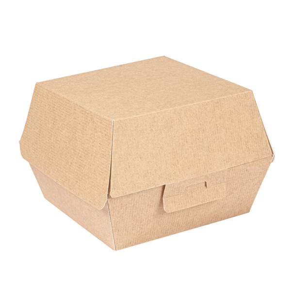 "The Pack" Burger Boxes 15,5x14,5x9,5cm Natural Kraft Nano-Micro Corrugated Cardboard (50st/pak)