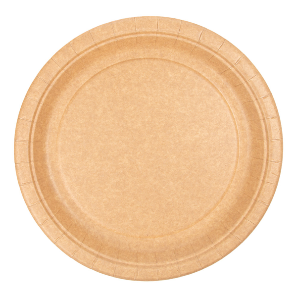 Round plates 26cm diameter Natural Cardboard (50st/pak)